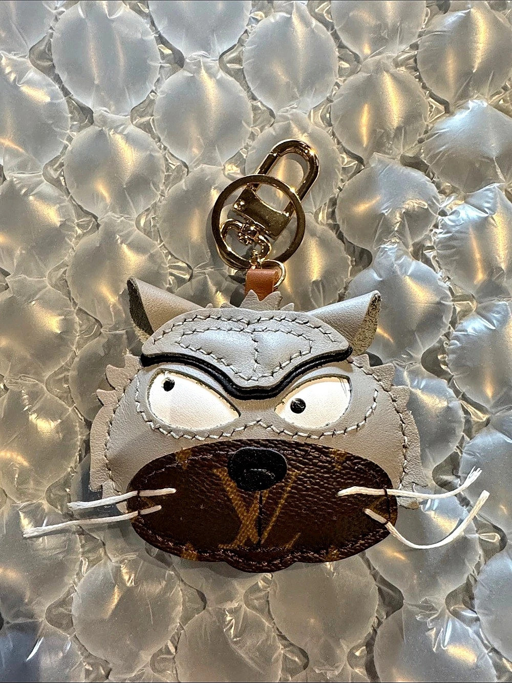 Upcycled Louis Vuitton Cat Bag Charm keychain new